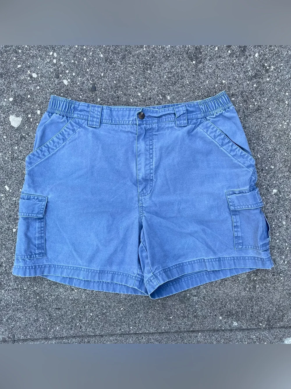 Vintage 90s LL Bean faded blue cargo shorts size 34